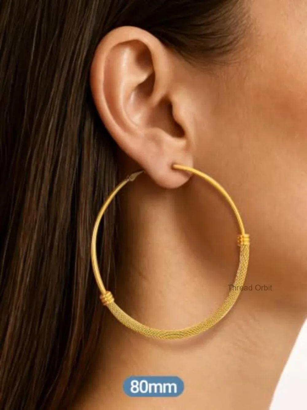14K Gold Plated Hollow Mesh Hoop Earrings Stainless Steel Lightweight